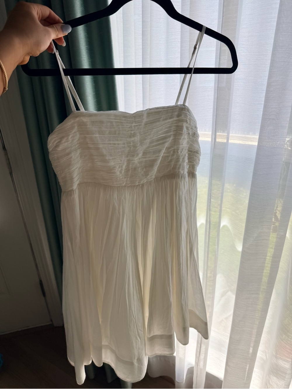 White Linen Anthropologie Dress - Picture 4 of 5